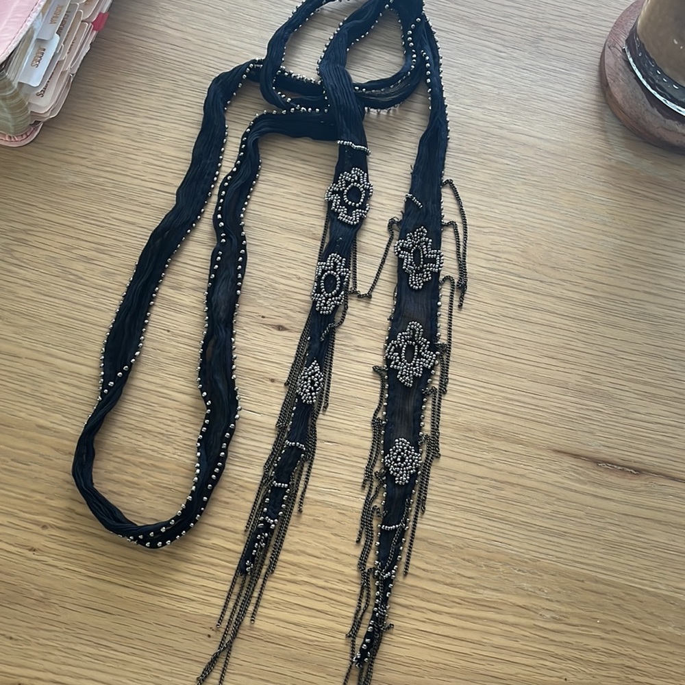 Chan Luu Fringe Skinny Scarf